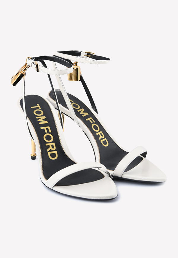 Tom Ford Padlock 85 Naked Pointy Sandals in Calf Leather W2748T-LKD002 U1003 Chalk