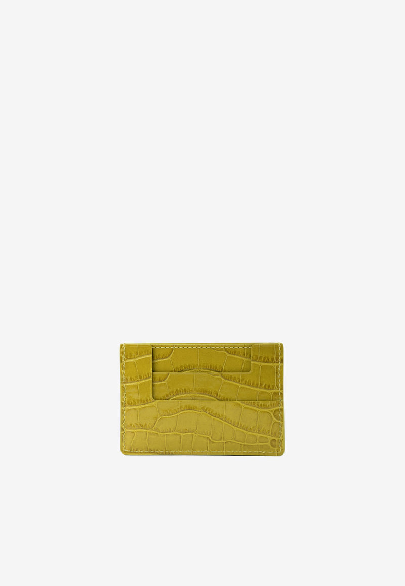 Tom Ford TF Cardholder in Croc-Embossed Leather Mustard S0250T-LCL150 U2018