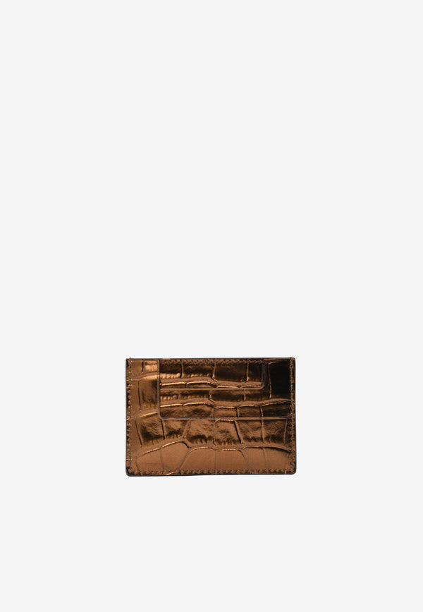 Tom Ford TF Metallic Cardholder in Croc-Embossed Leather Bronze S0250T-LCL258 U2066