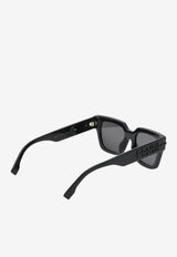 Fendi Logo Square Sunglasses FE40078IBLACK Gray