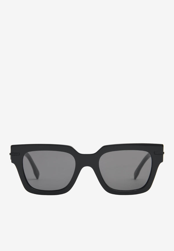 Fendi Logo Square Sunglasses FE40078IBLACK Gray