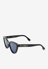 Fendi Cat-Eye Logo Sunglasses FE40087UBLACK Blue