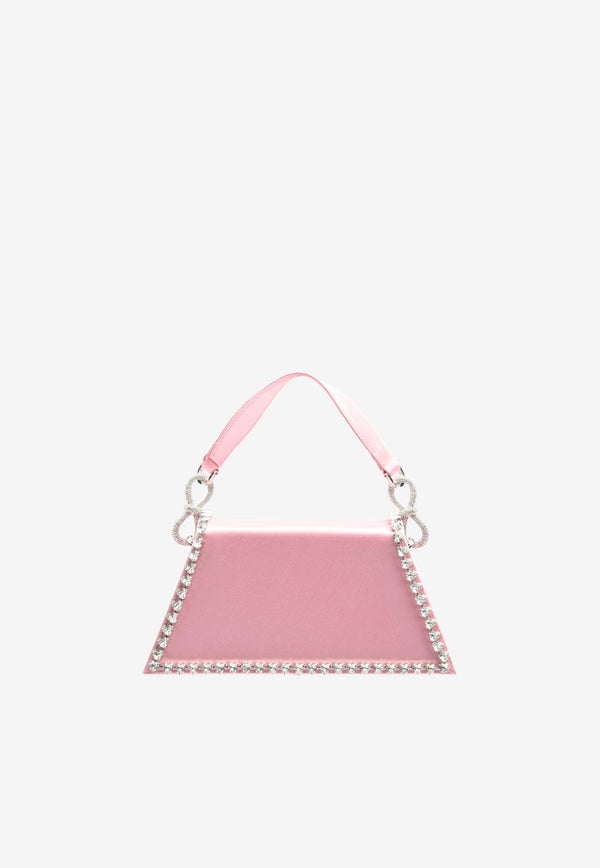Mach & Mach Samantha Crystal Embellished Satin Handbag Pink PF23-B0046-CRP-913PINK