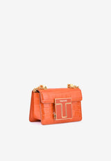 Tom Ford Mini 001 Chain Shoulder Bag in Croc-Embossed Leather Orange L1384E-LCL150 U2068