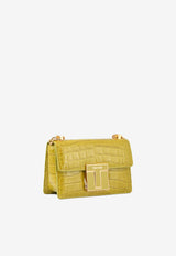 Tom Ford Medium 001 Chain Shoulder Bag in Croc-Embossed Leather Mustard L1385E-LCL150 U2018