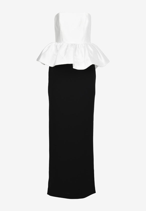 Solace London Maddison Strapless Maxi Dress Monochrom OS35023BLACK MULTI