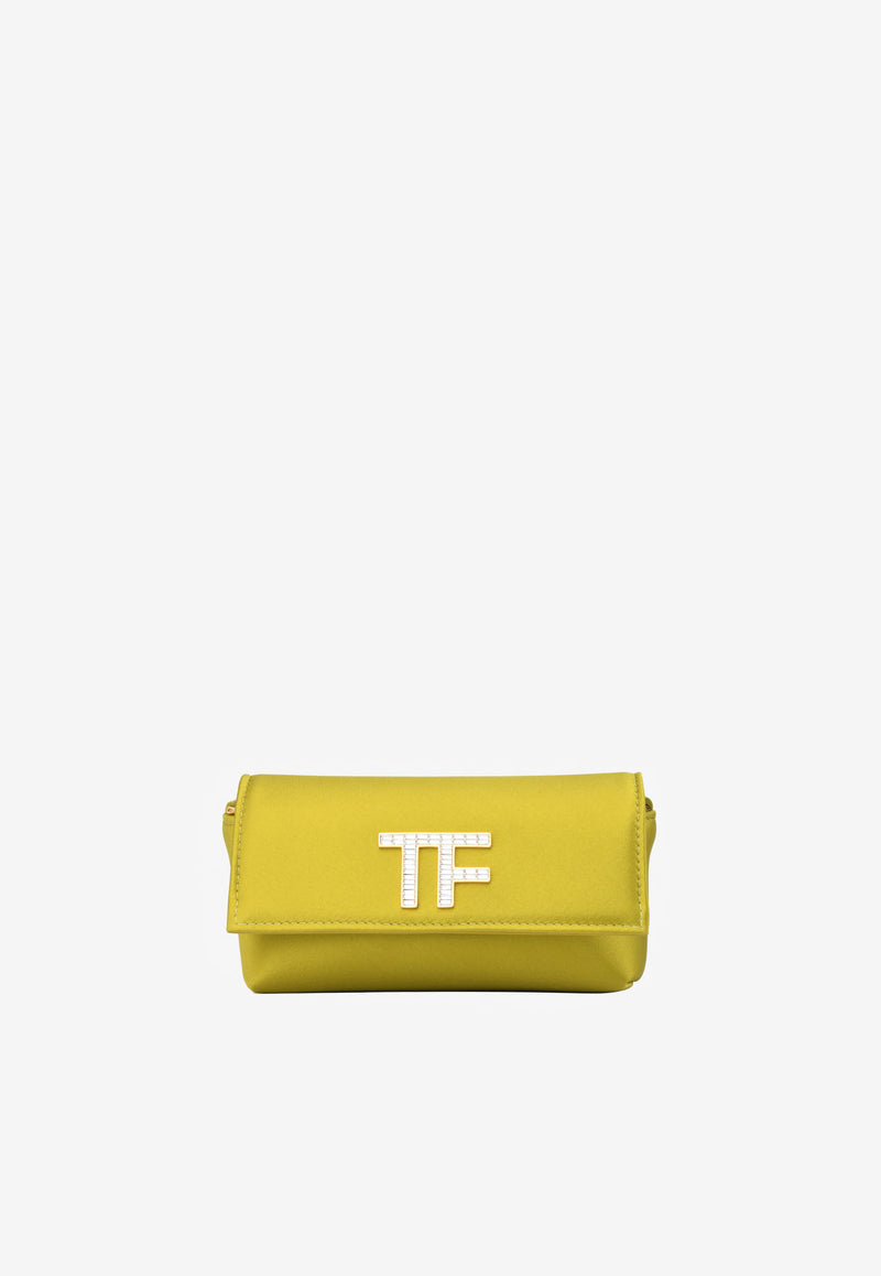 Tom Ford Crystal TF Satin Clutch Mustard L1549T-TSA001 U2018