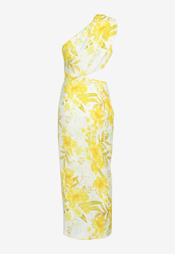 Elliatt Ragal One-Shoulder Midi Dress Yellow E6022324YELLOW MULTI