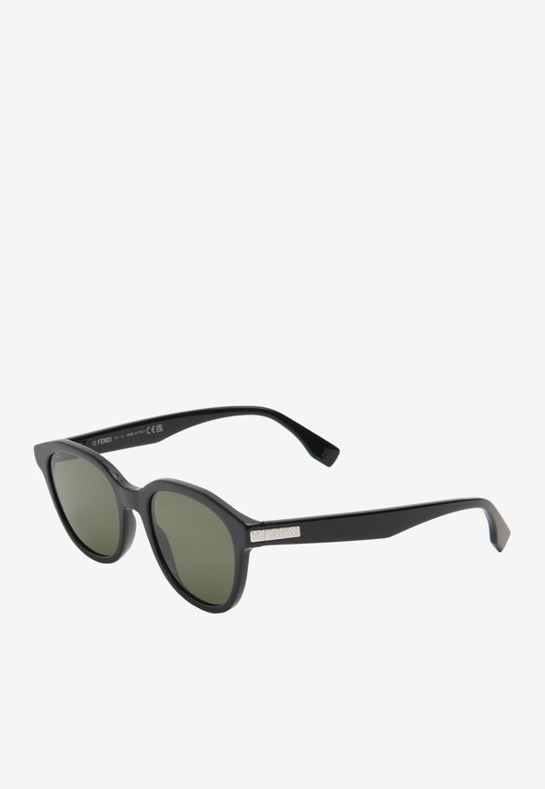 Fendi Fendi Essential Round Sunglasses Green FE40092I-5201NBLACK