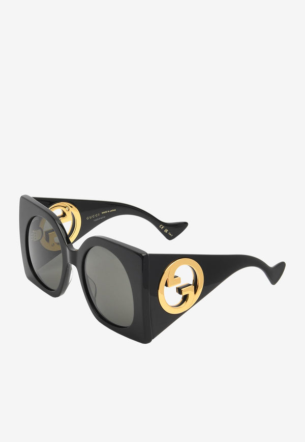 Gucci Interlocking G Oversized Square Sunglasses Black GG1254SBLACK