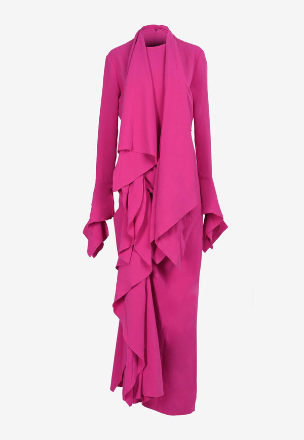 Solace London Nella Long-Sleeved Maxi Dress Pink OS36035PINK