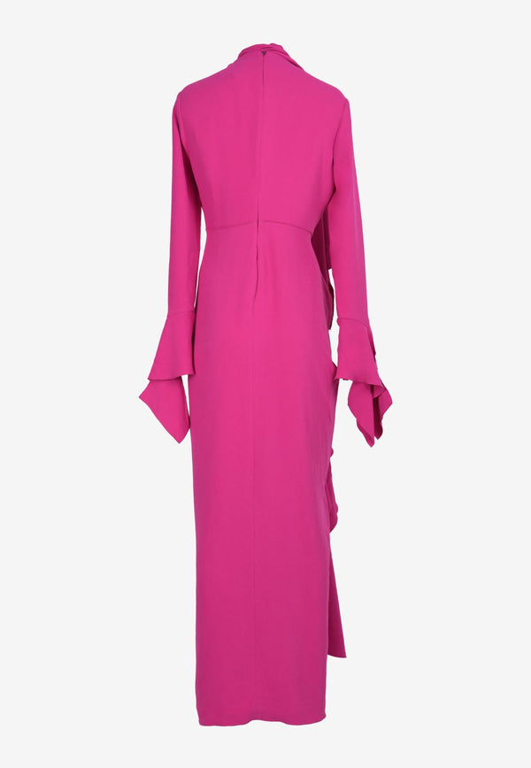 Solace London Nella Long-Sleeved Maxi Dress Pink OS36035PINK