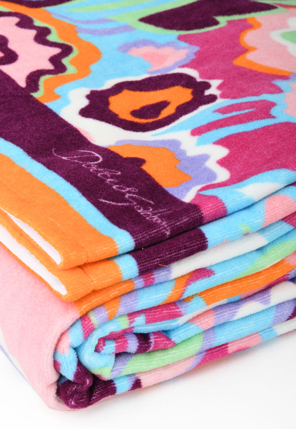 Dolce & Gabbana Floral Print Terry Cloth Beach Towel Multicolor O5A03J HI7QP HH3JV