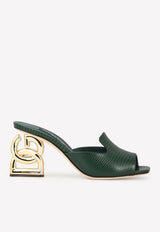 Dolce & Gabbana Keira 75 DG Mules in Animal Print Calf Leather Green CR1180 AY281 87685