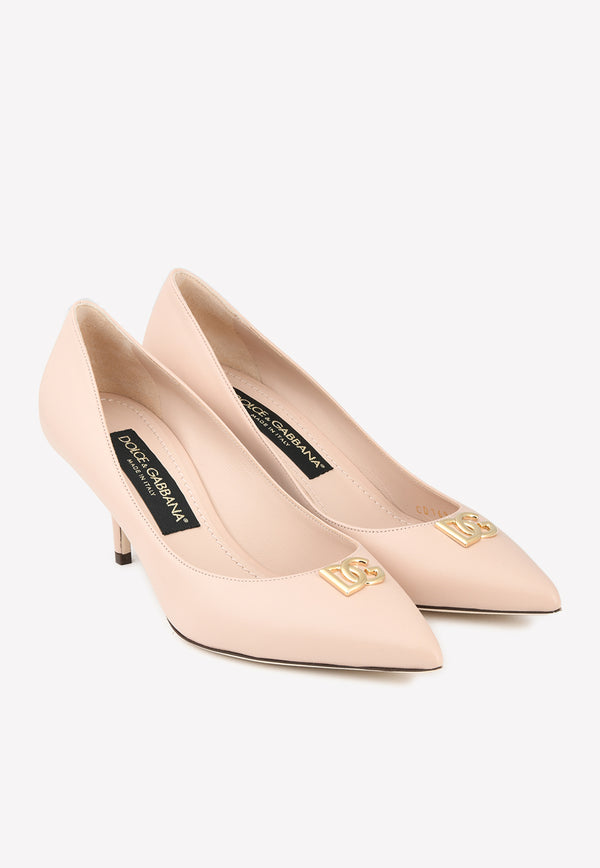 Dolce & Gabbana DG 60 Pointed Toe Pumps in Leather Pink CD1696 AQ994 80412