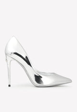 Dolce & Gabbana Cardinale 105 Pointed Pumps in Mirrored Leather Silver CD1710 AY828 80998