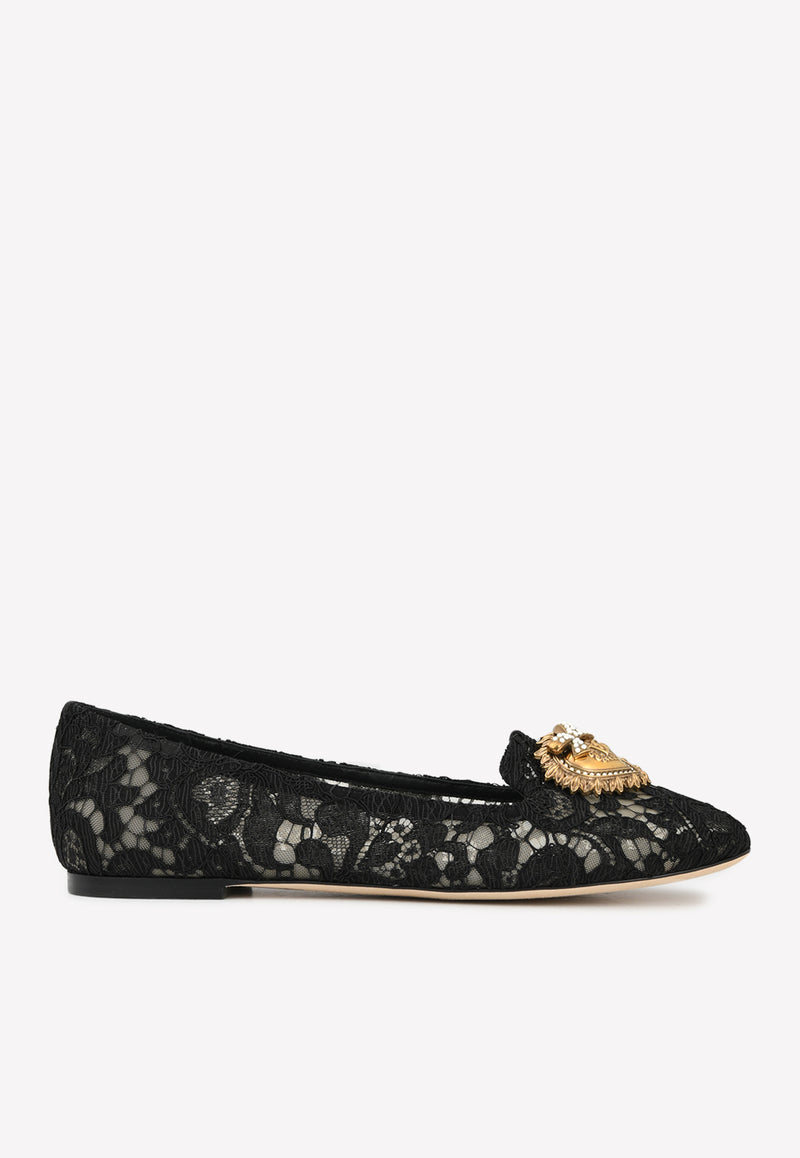 Dolce & Gabbana Devotion Taormina Lace Ballet Flats Black CP0010 AY198 80999