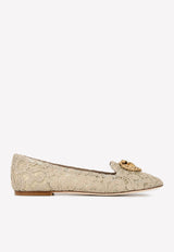 Dolce & Gabbana Devotion Taormina Lace Ballet Flats Beige CP0010 AY198 80703