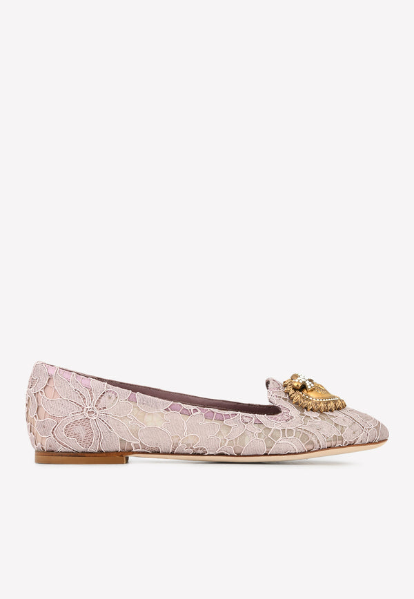Dolce & Gabbana Devotion Taormina Lace Ballet Flats Lilac CP0010 AY198 87142