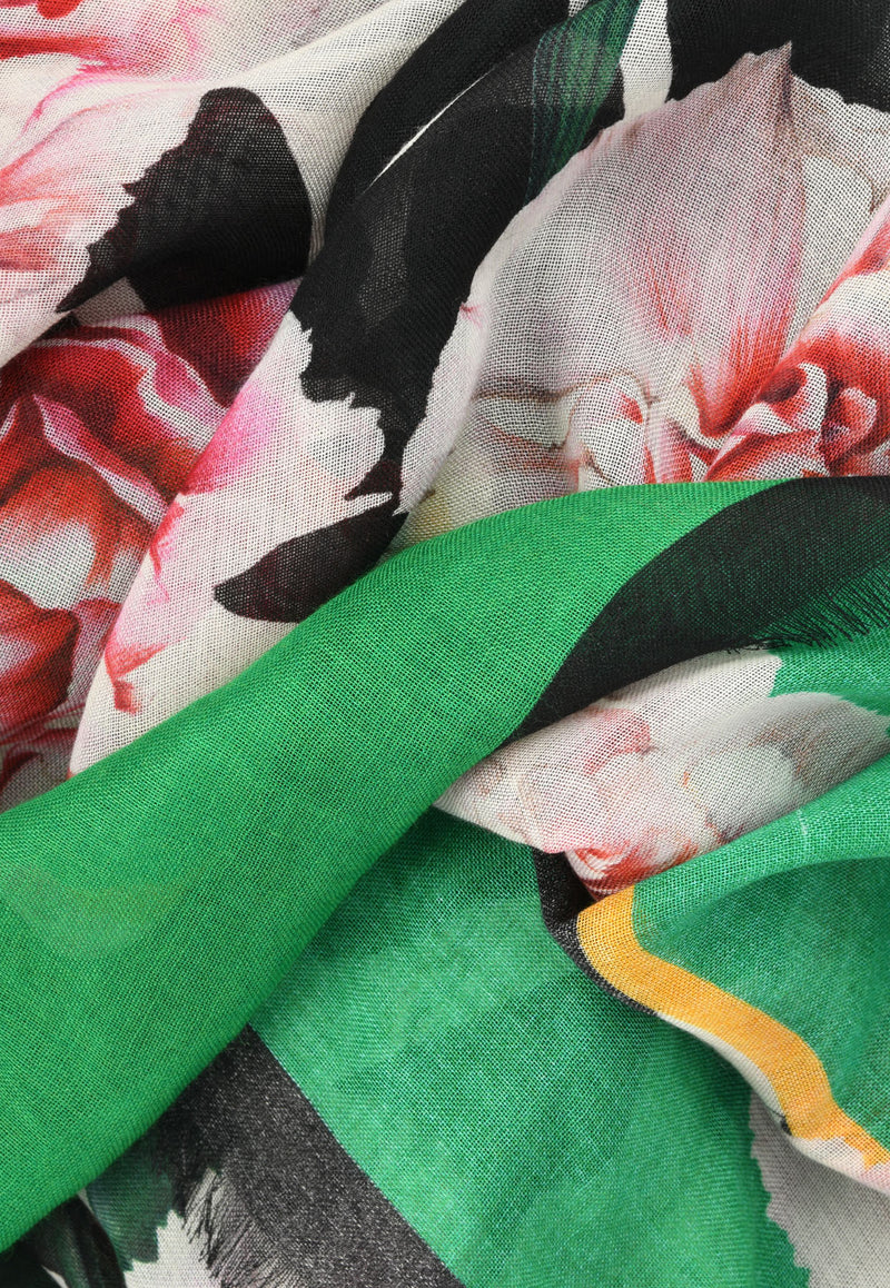 Dolce & Gabbana Floral Print Silk Twill Scarf Multicolor FS209A GDAQ5 HD3SL