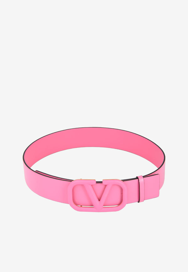 Valentino VLogo Buckle Belt in Calf Leather Pink XW2T0X46YEE HW4