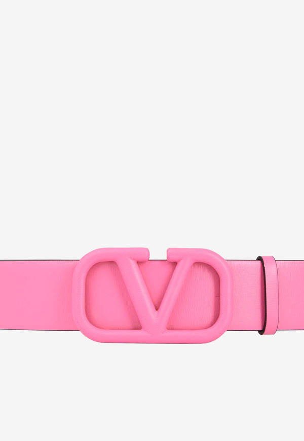 Valentino VLogo Buckle Belt in Calf Leather Pink XW2T0X46YEE HW4