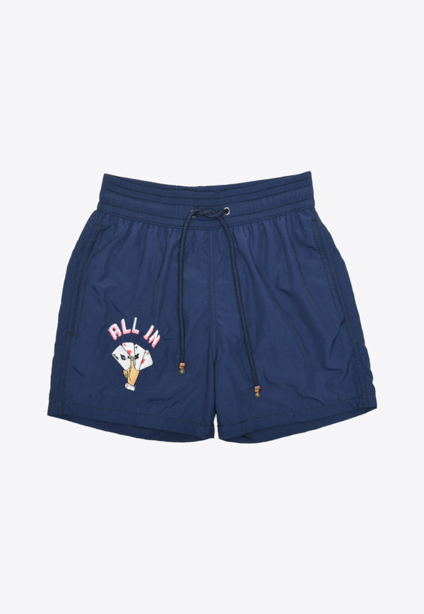Les Canebiers Ermitage Court All In Swim Shorts in Navy Ermitage Court All In-Navy