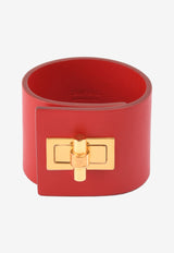Tom Ford Wide Turnlock Cuff in Leather Red JW0762-SFCBR RBG
