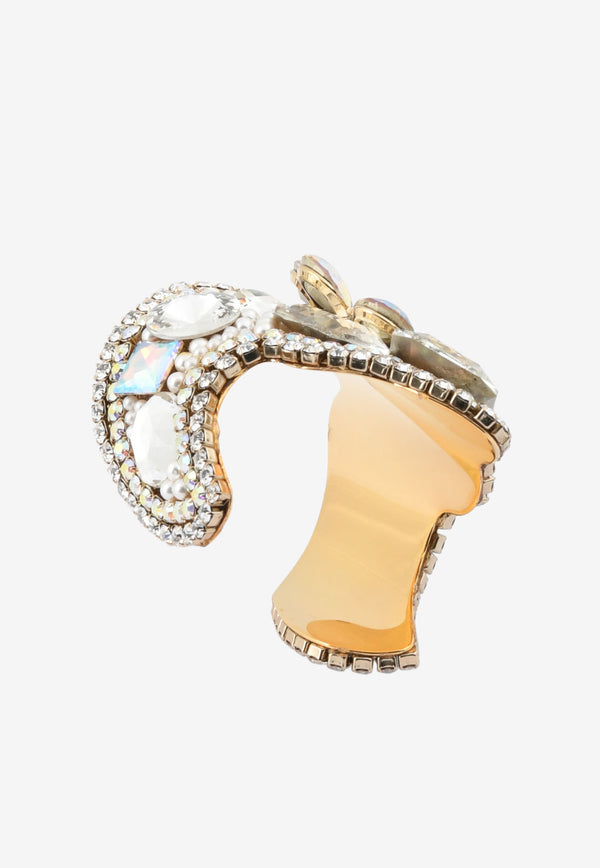 Tom Ford Crystal Embellished Cuff Bracelet Crystal JW0794-BRSTO GLY