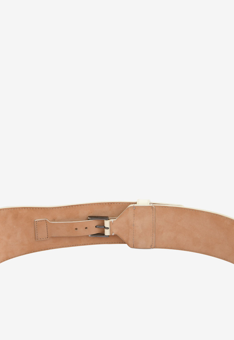 Tom Ford Patent Leather Wide Belt Chalk BO114R-PAT CHA