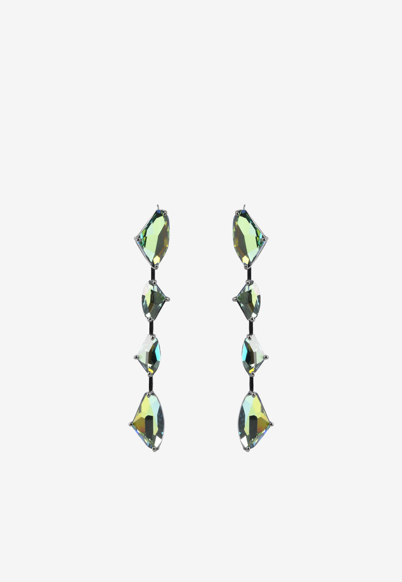 Tom Ford Diamond Accent Drop Earrings Green JW0070-SLBRC-MOO MOON