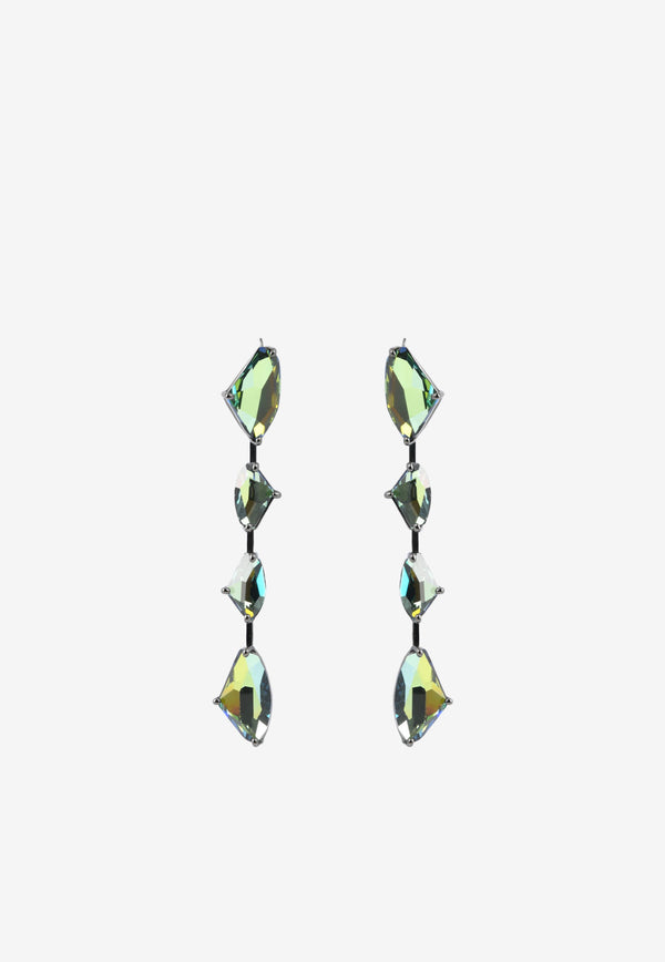 Tom Ford Crystal Tear Drop Clip-on Earrings Green JW0171-SLBRC-MOO MOON