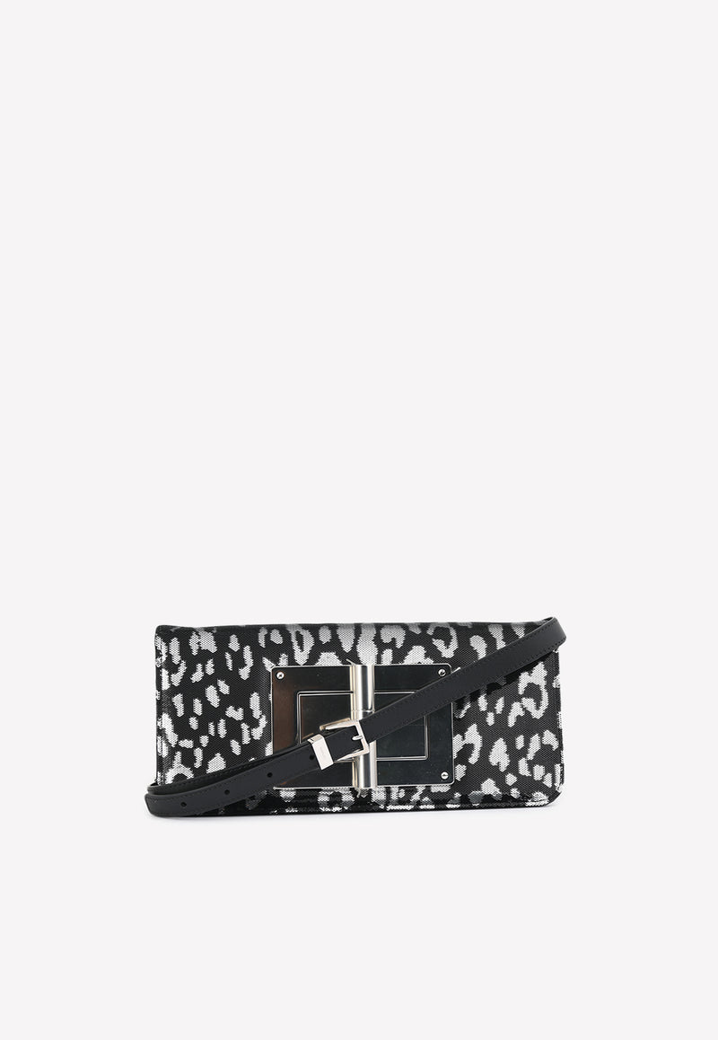 Natalia Leopard Sequined Metallic Clutch Tom Ford Silver LM282P-X69 BSV