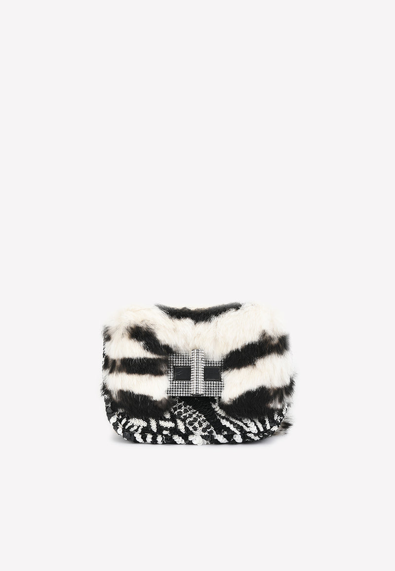 Mini Natalia Tiger Print Faux-Fur Shoulder Bag Tom Ford Black LE117P-Z05 BKW