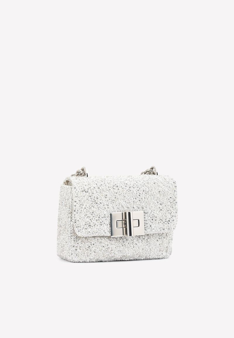 Mini-Soft Natalia Shoulder Bag with All-Over Sequins Tom Ford Silver LE983P-X49 SLV
