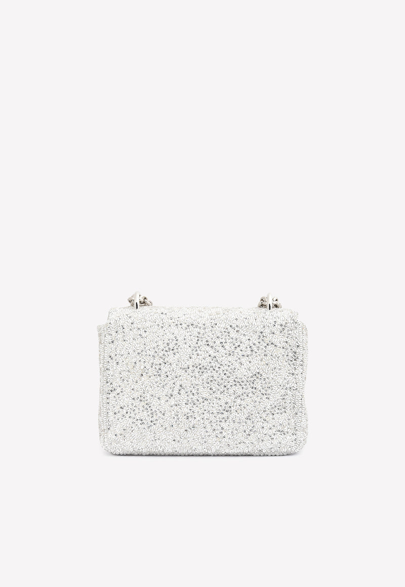 Mini-Soft Natalia Shoulder Bag with All-Over Sequins Tom Ford Silver LE983P-X49 SLV