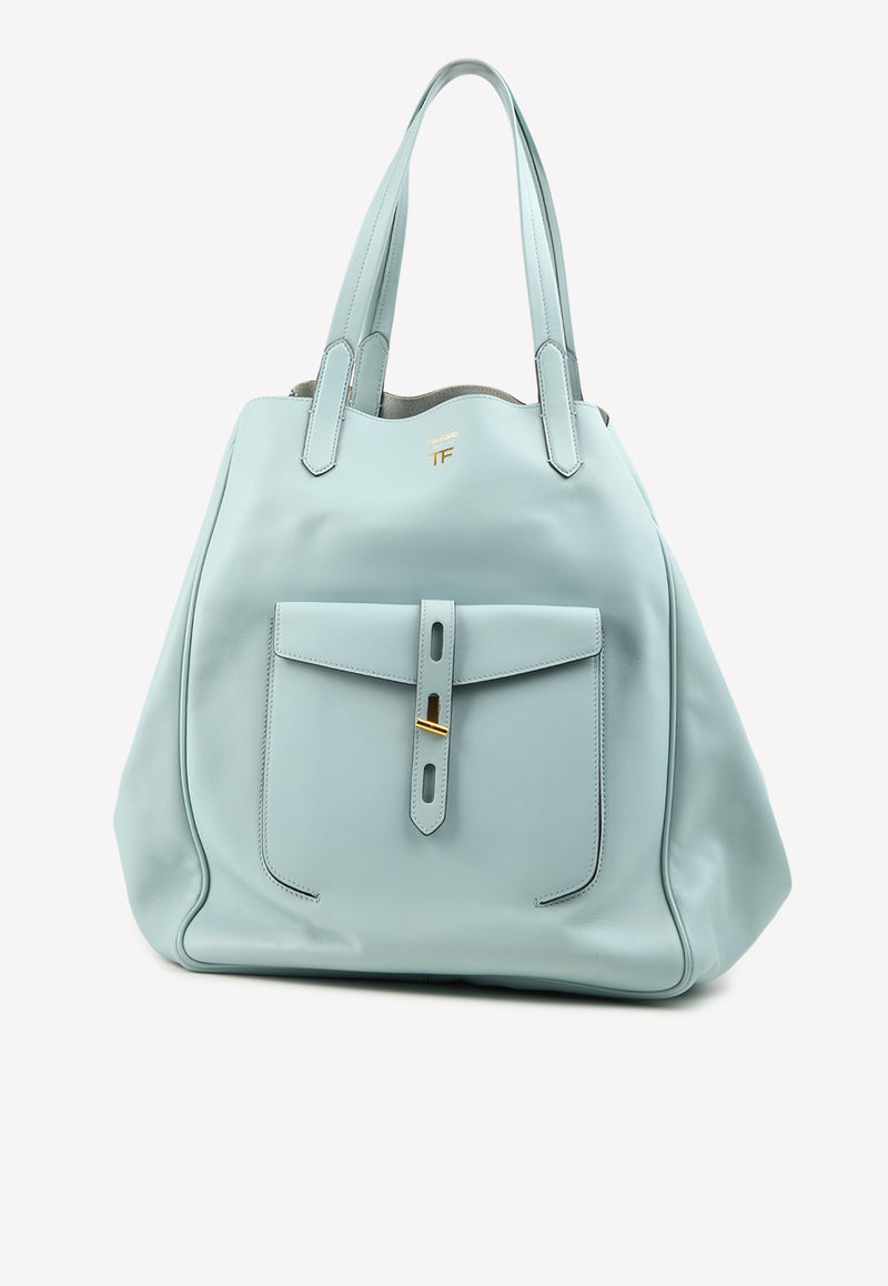  T-Twist Hollywood Leather Tote Bag Tom Ford Sky Blue L1171T-CT3 SKB