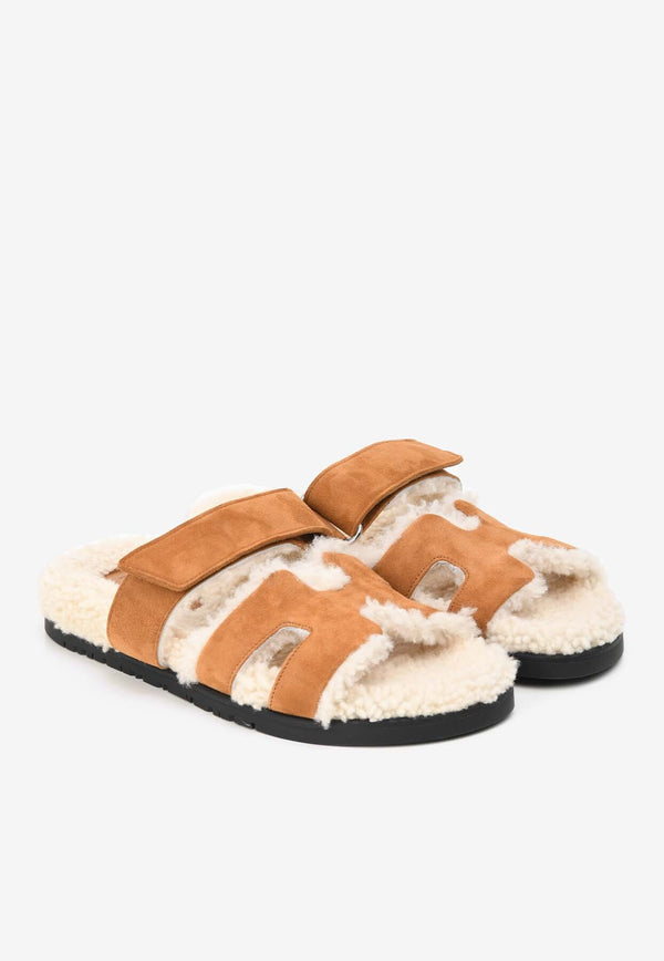 Chypre Shearling Suede Sandals