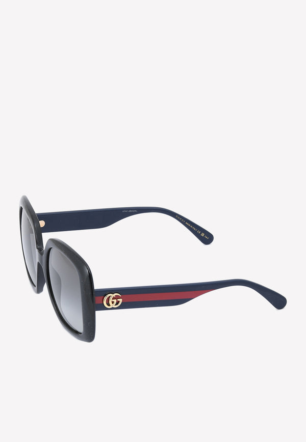 Gucci Square Acetate Sunglasses Gray GG0713S-001BLACK MULTI