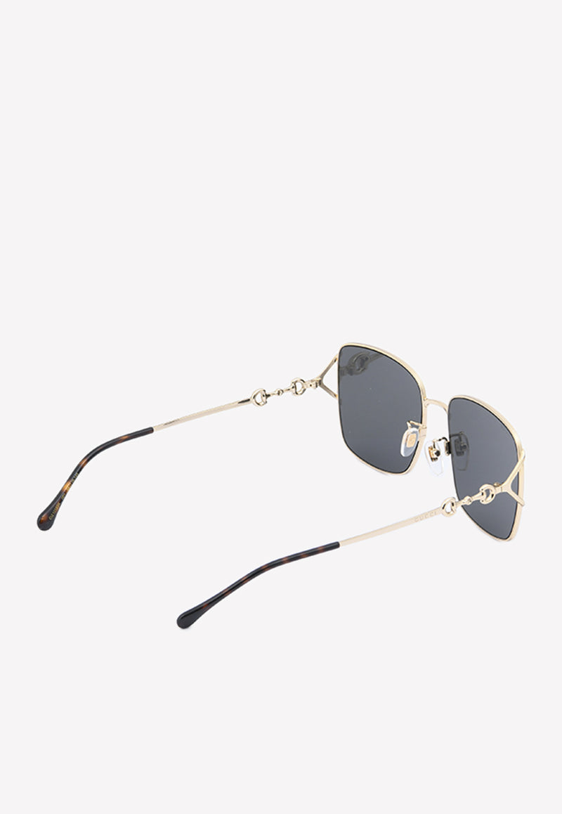 Gucci Metal Square Sunglasses Gray GG1018SK-003GOLD