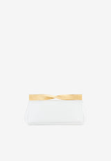 Aquazzura Twist Clutch in Nappa Leather TWICLUC0-NAPOWL OFF WHITE/LIGHT White