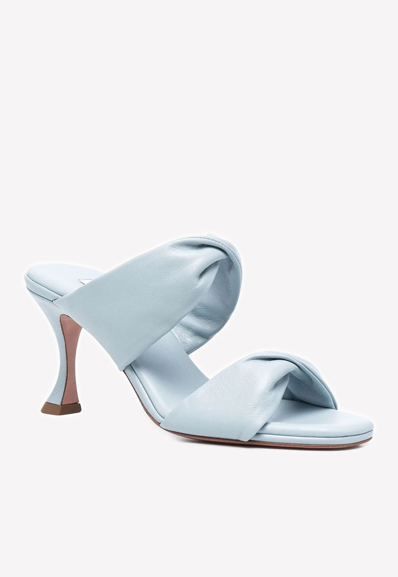 Aquazzura Twist 75 Sandals in Leather Light Blue TWIMIDS0-NAPICE ICE