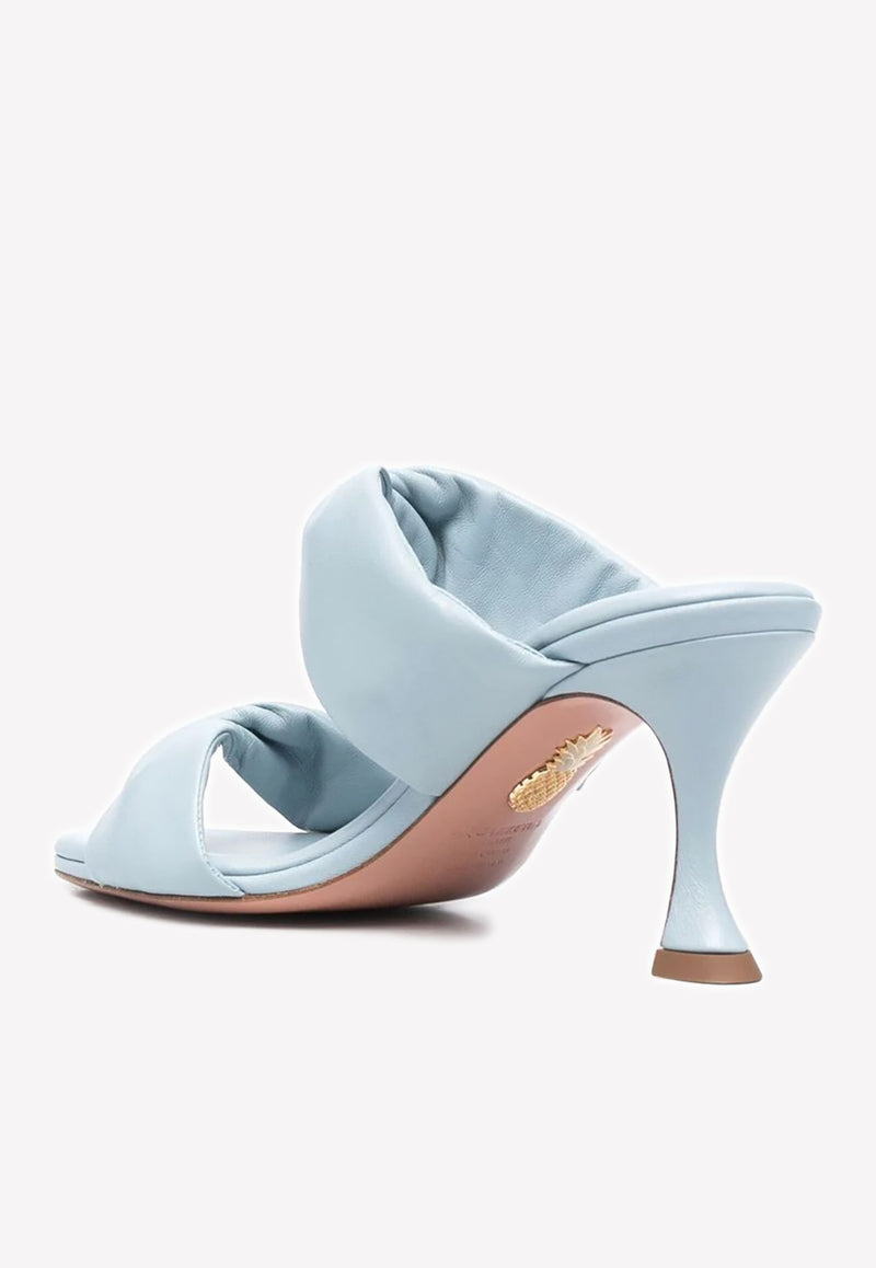 Aquazzura Twist 75 Sandals in Leather Light Blue TWIMIDS0-NAPICE ICE