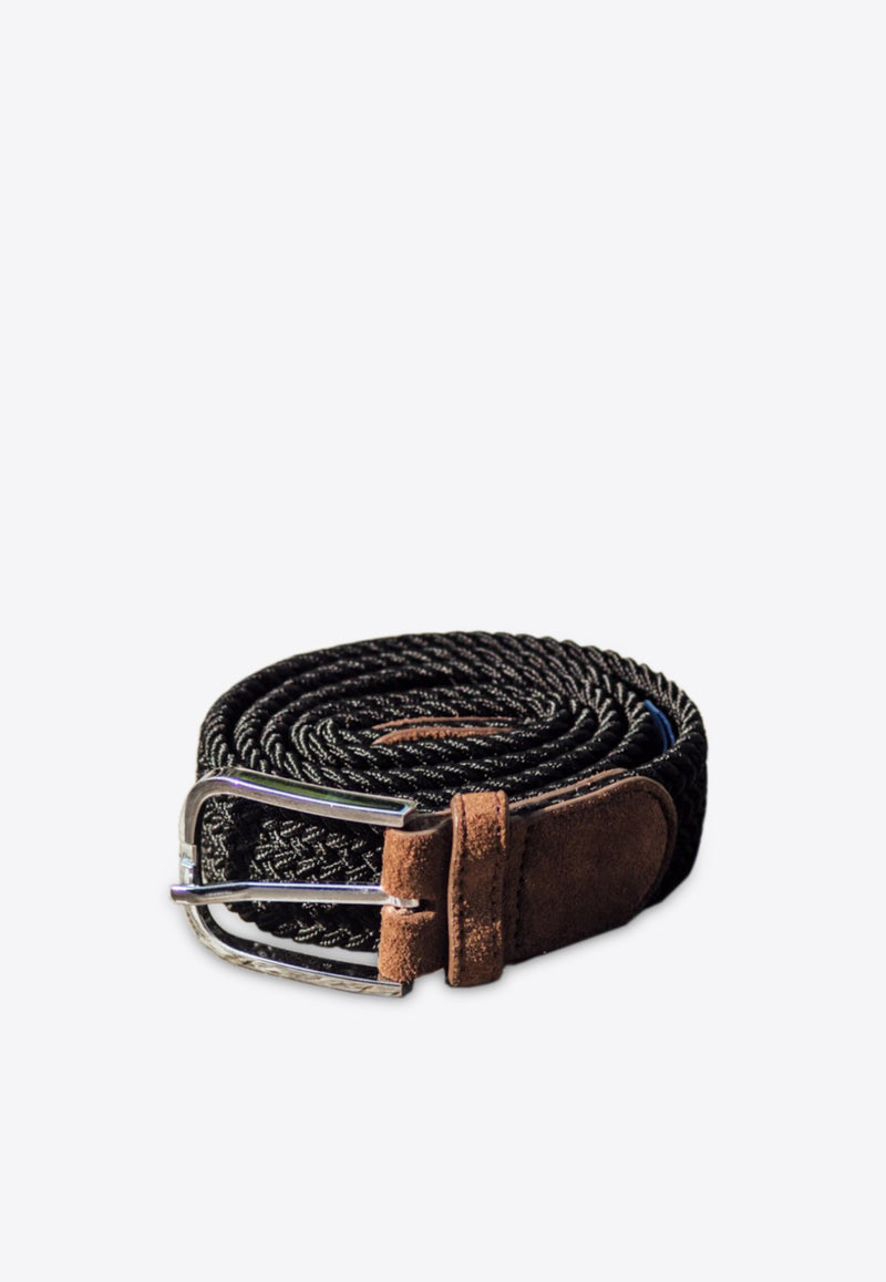 Les Canebiers Black Taillat Braided Belt with Suede Endings Tailiat Belt-Black