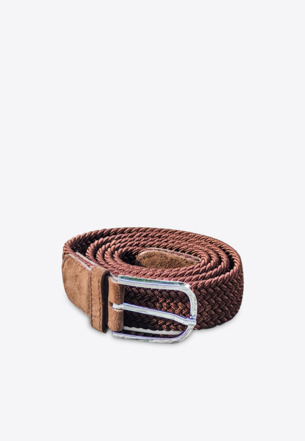 Les Canebiers Brown Taillat Braided Belt with Suede Endings Tailiat Belt-Brown