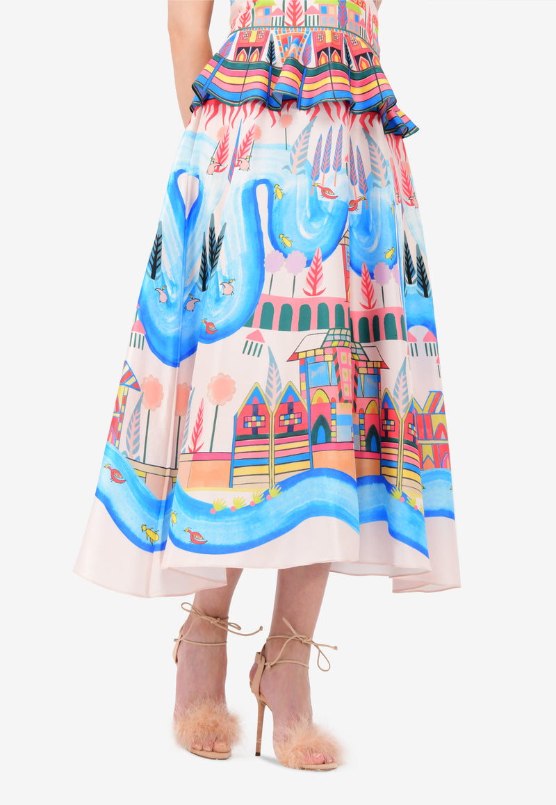 Temperley London Multicolor Nymph Peplum Dress 17UNYM51780-B