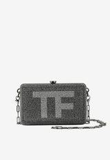 Mini TF Crystal-Embellished Box Clutch with Dual Straps