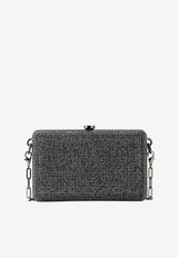 Mini TF Crystal-Embellished Box Clutch with Dual Straps