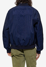 Moschino Teddy Logo Bomber Jacket V0624 2015 0290 Navy Blue