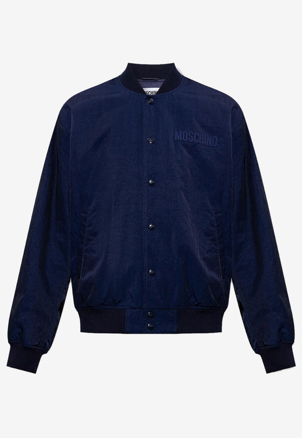 Moschino Teddy Logo Bomber Jacket V0624 2015 0290 Navy Blue